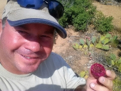 Tour Guide Dave eating Prickly Pear Fruit